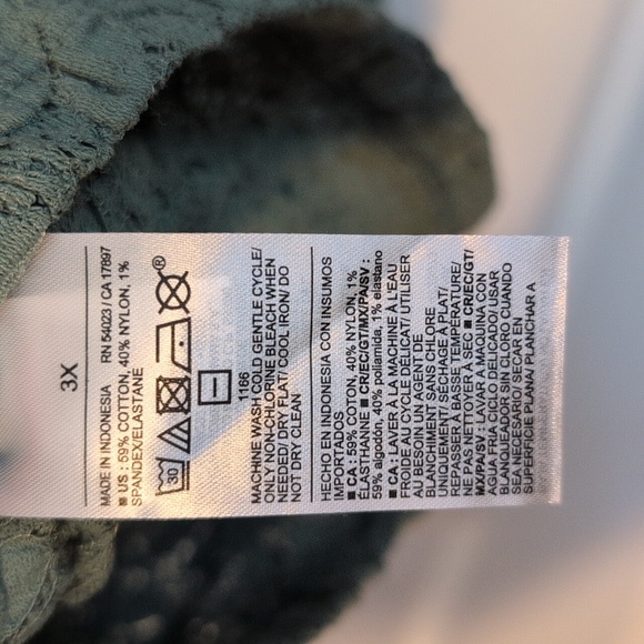 Green Textured Lace Crew Neck Tee Size 3x NWT - Picture 6 of 6